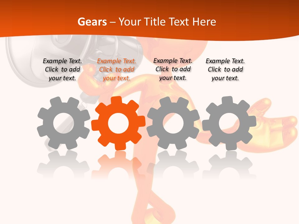 An Orange Man With A Megaphone On A White Background PowerPoint Template