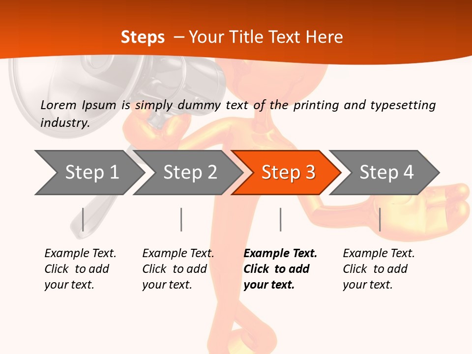 An Orange Man With A Megaphone On A White Background PowerPoint Template