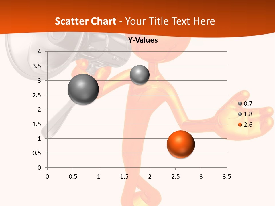 An Orange Man With A Megaphone On A White Background PowerPoint Template