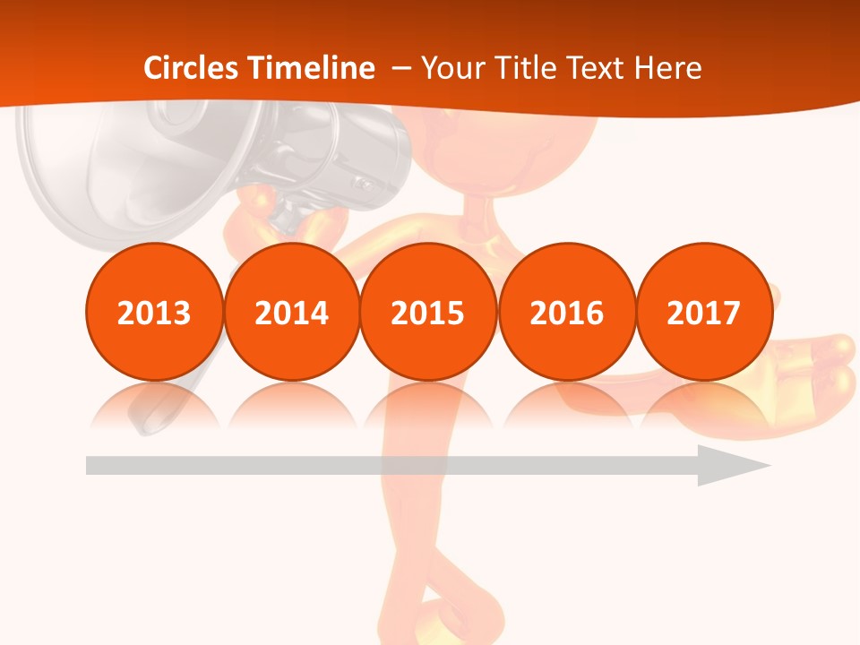 An Orange Man With A Megaphone On A White Background PowerPoint Template