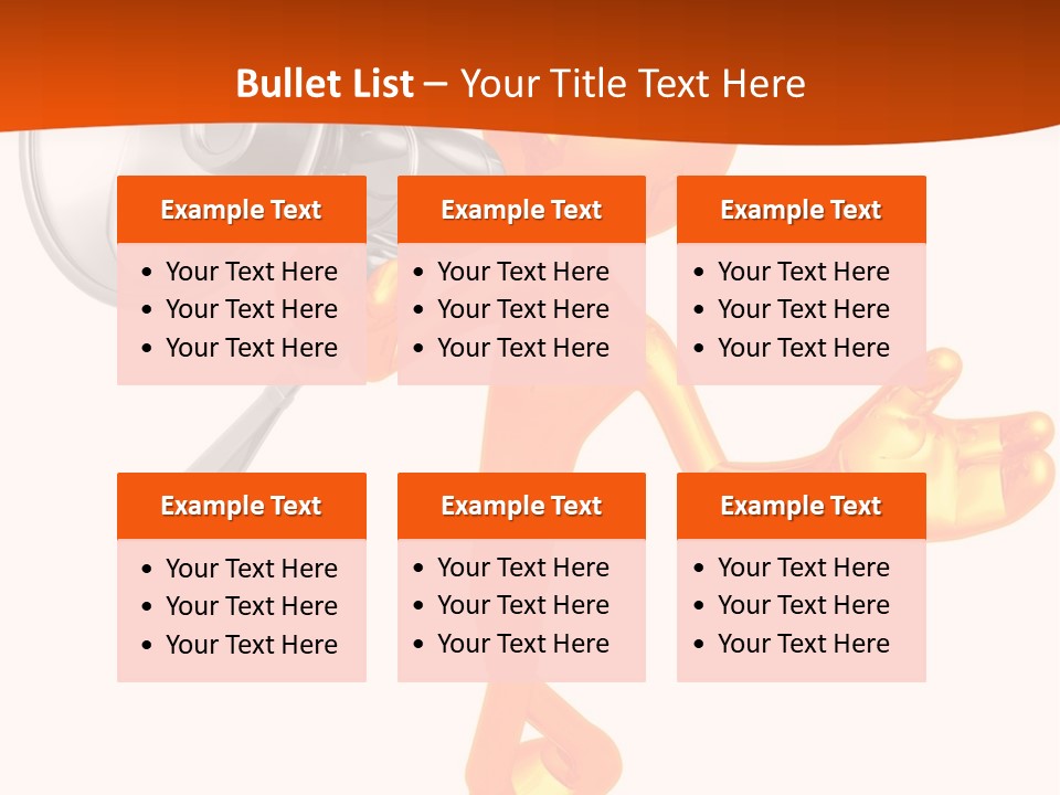 An Orange Man With A Megaphone On A White Background PowerPoint Template