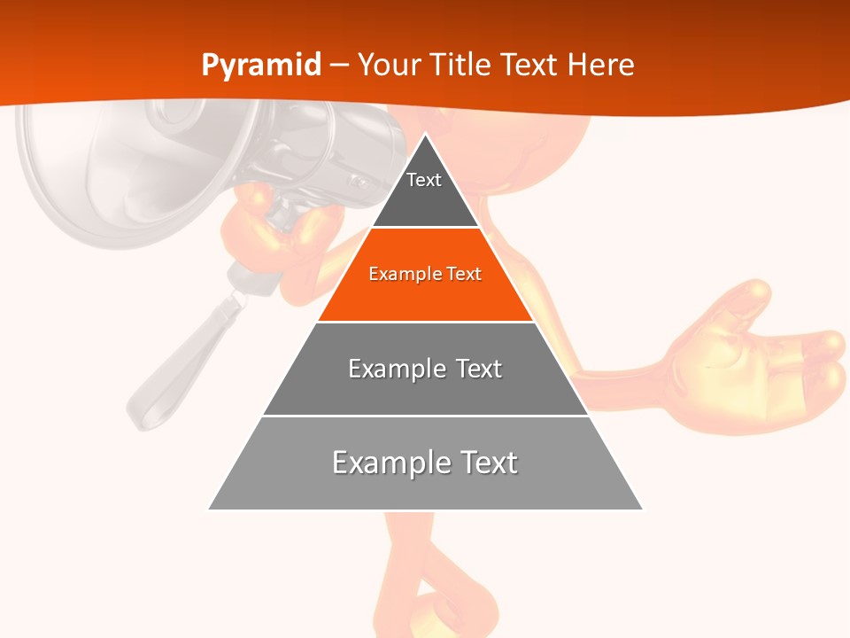 An Orange Man With A Megaphone On A White Background PowerPoint Template