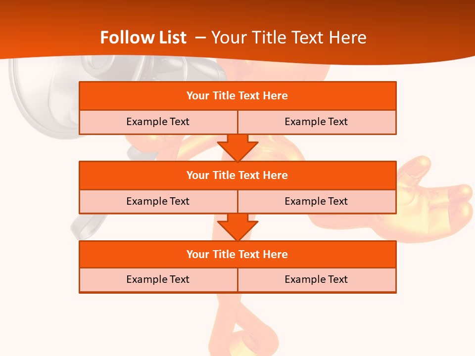 An Orange Man With A Megaphone On A White Background PowerPoint Template