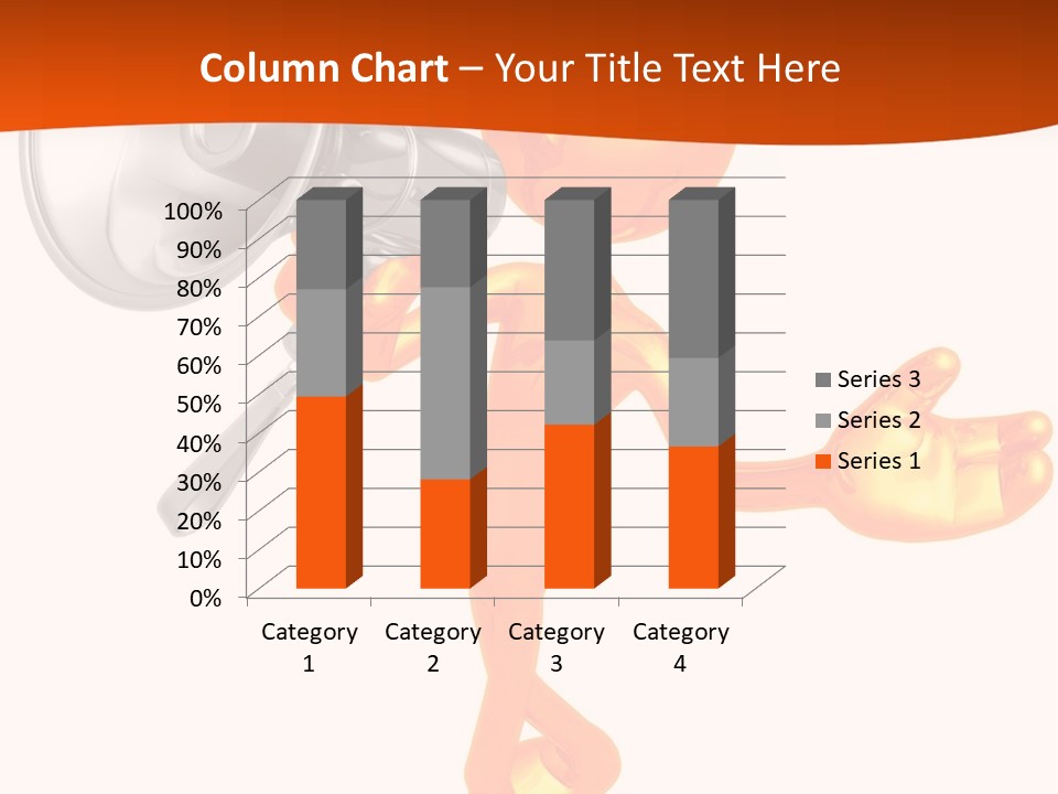 An Orange Man With A Megaphone On A White Background PowerPoint Template
