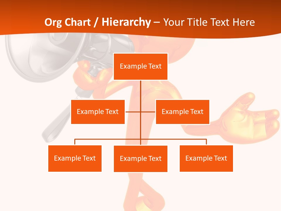 An Orange Man With A Megaphone On A White Background PowerPoint Template