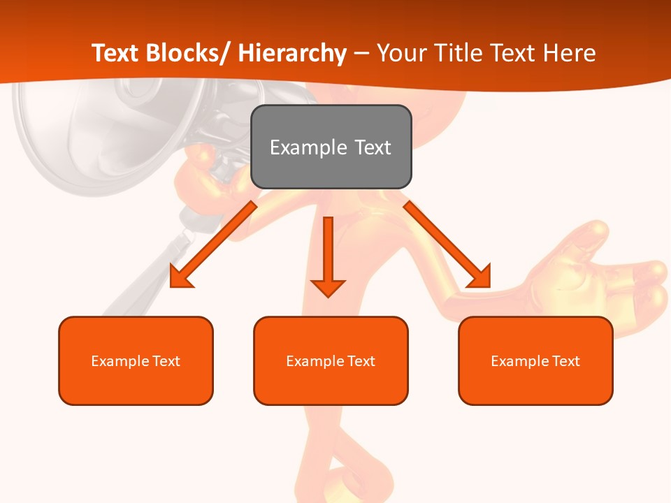 An Orange Man With A Megaphone On A White Background PowerPoint Template