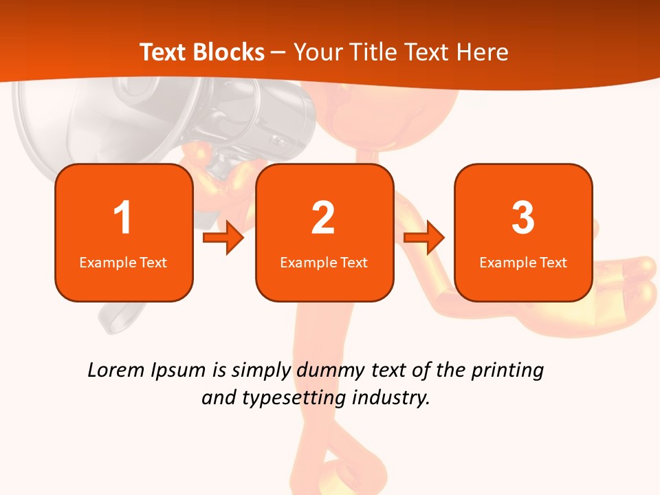 An Orange Man With A Megaphone On A White Background PowerPoint Template
