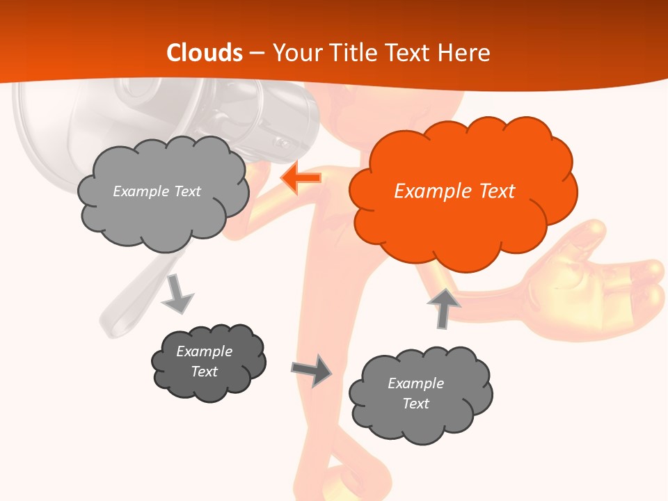 An Orange Man With A Megaphone On A White Background PowerPoint Template
