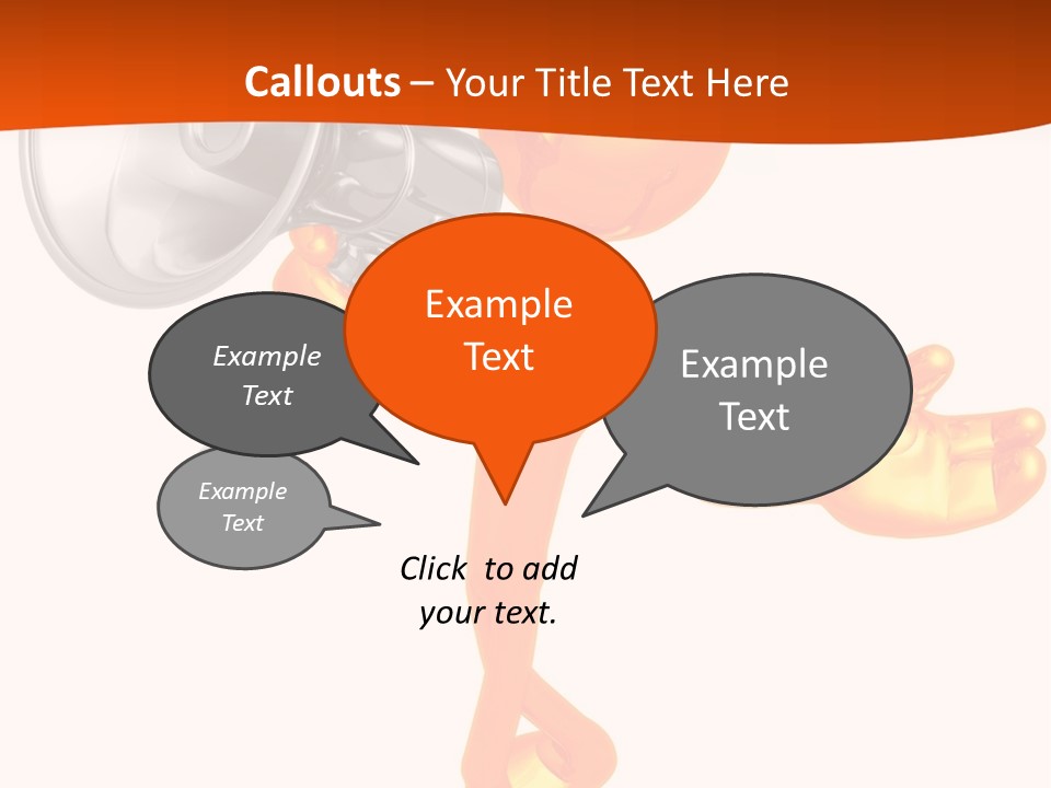 An Orange Man With A Megaphone On A White Background PowerPoint Template