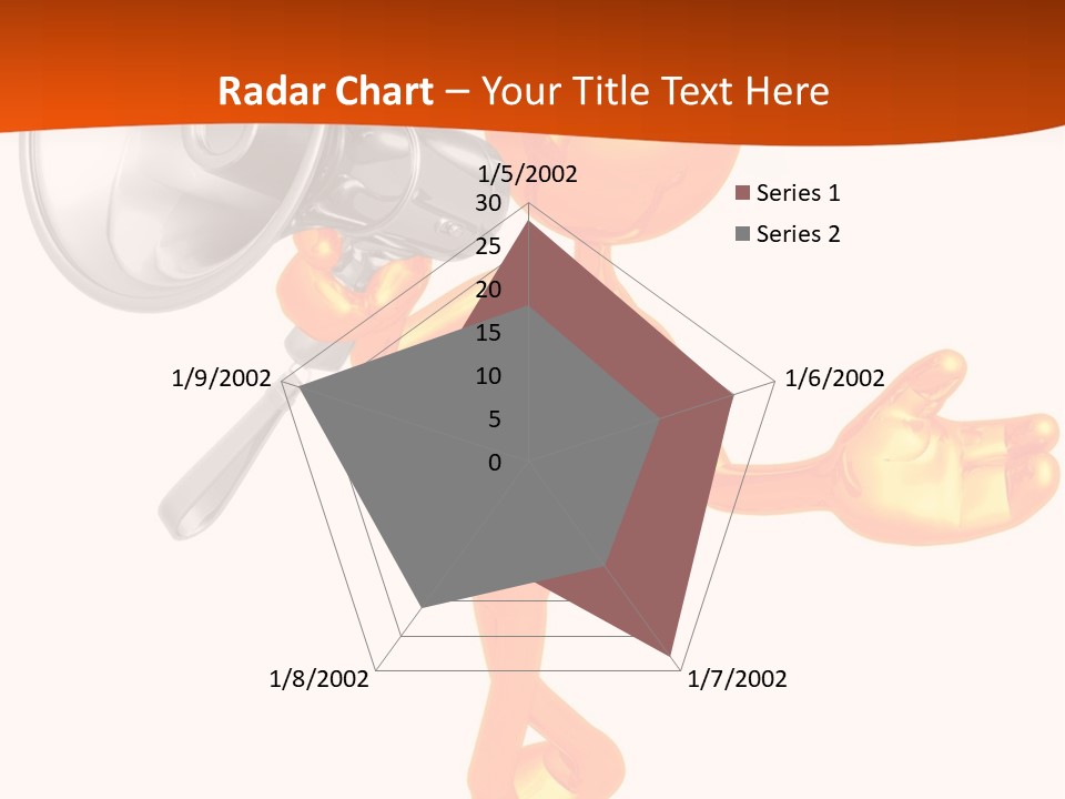 An Orange Man With A Megaphone On A White Background PowerPoint Template