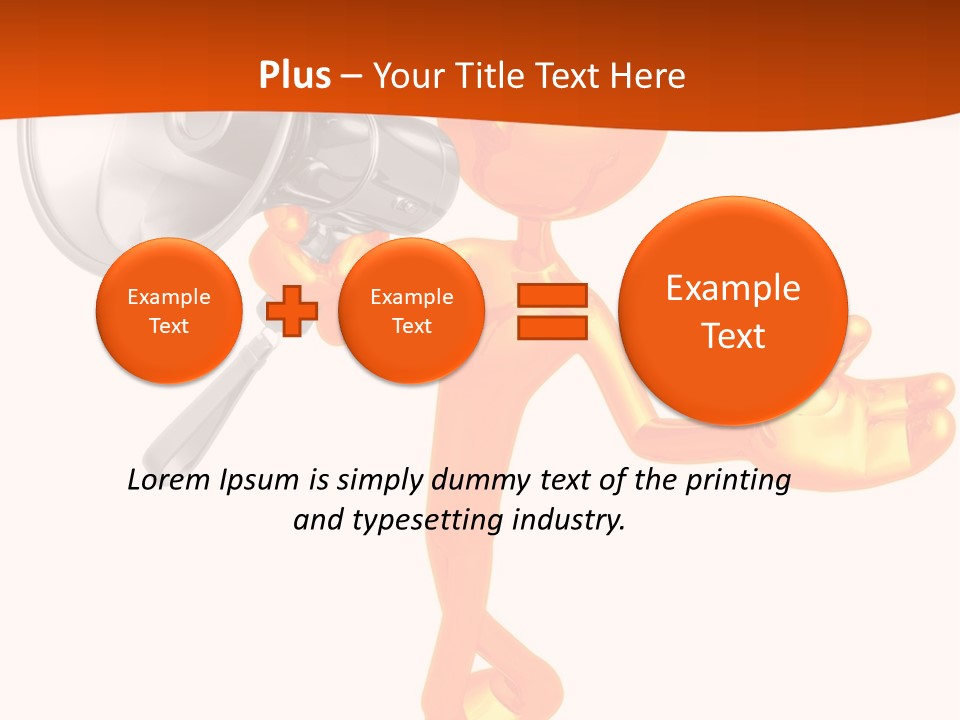 An Orange Man With A Megaphone On A White Background PowerPoint Template