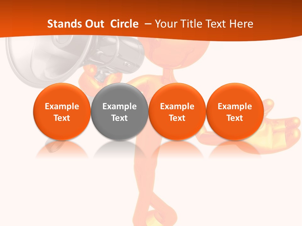 An Orange Man With A Megaphone On A White Background PowerPoint Template