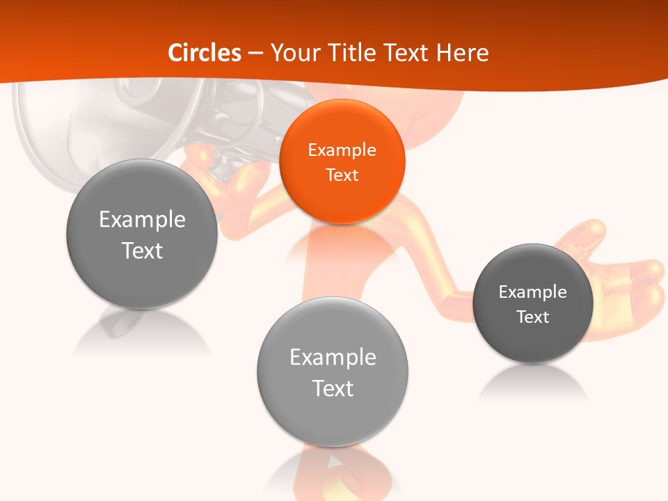 An Orange Man With A Megaphone On A White Background PowerPoint Template