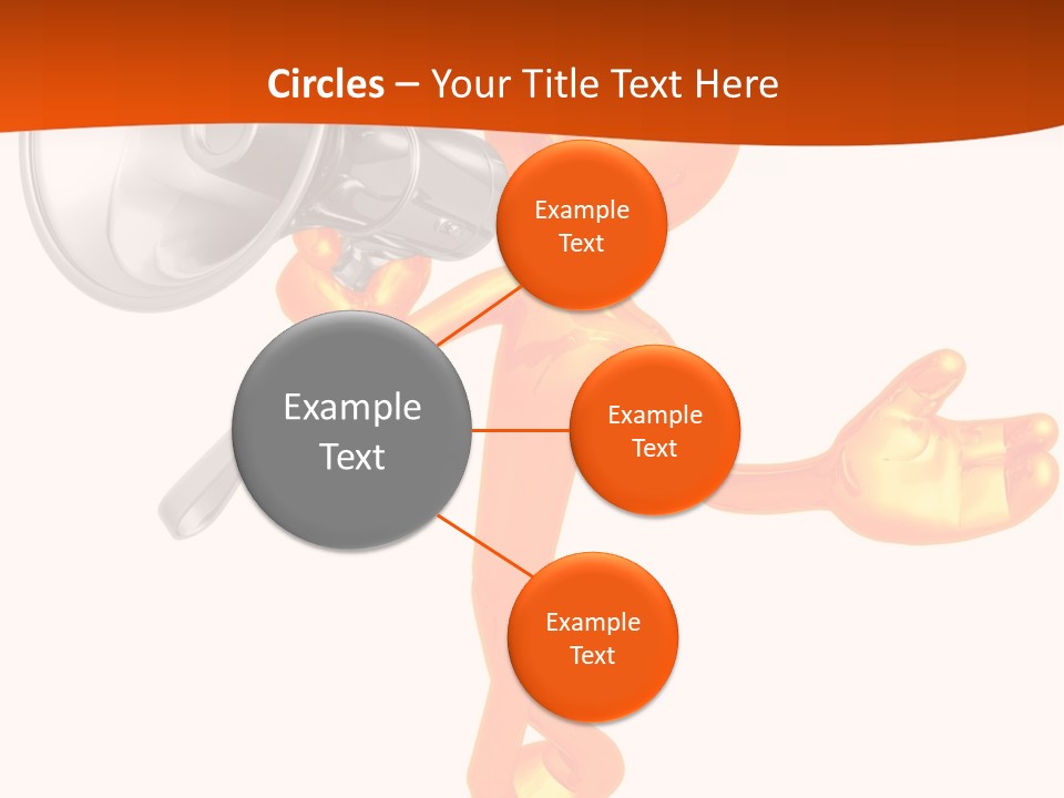 An Orange Man With A Megaphone On A White Background PowerPoint Template