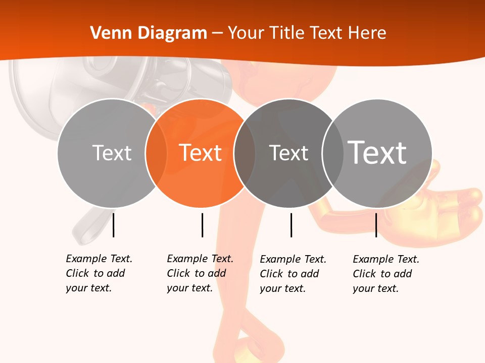 An Orange Man With A Megaphone On A White Background PowerPoint Template
