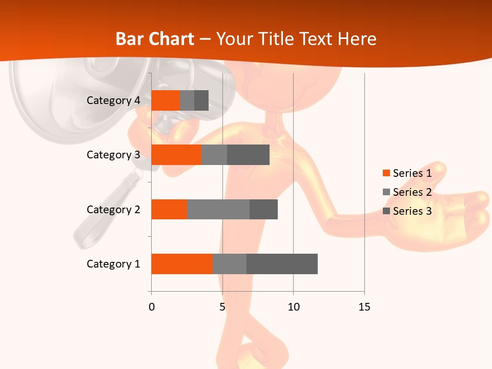 An Orange Man With A Megaphone On A White Background PowerPoint Template
