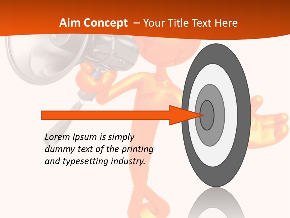 An Orange Man With A Megaphone On A White Background PowerPoint Template