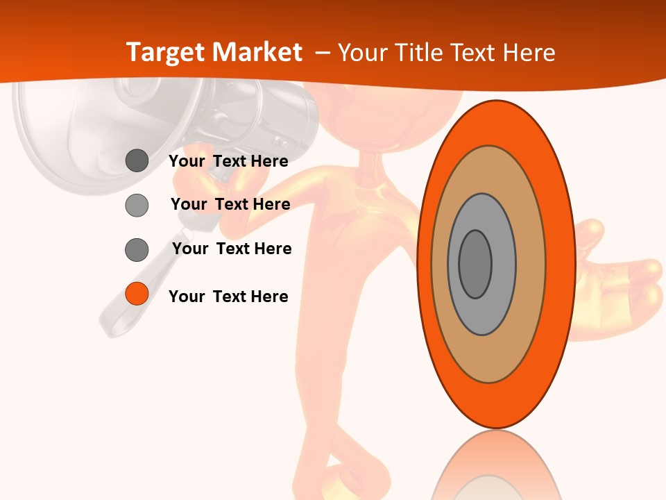 An Orange Man With A Megaphone On A White Background PowerPoint Template