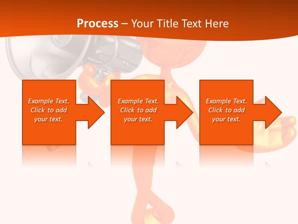 An Orange Man With A Megaphone On A White Background PowerPoint Template