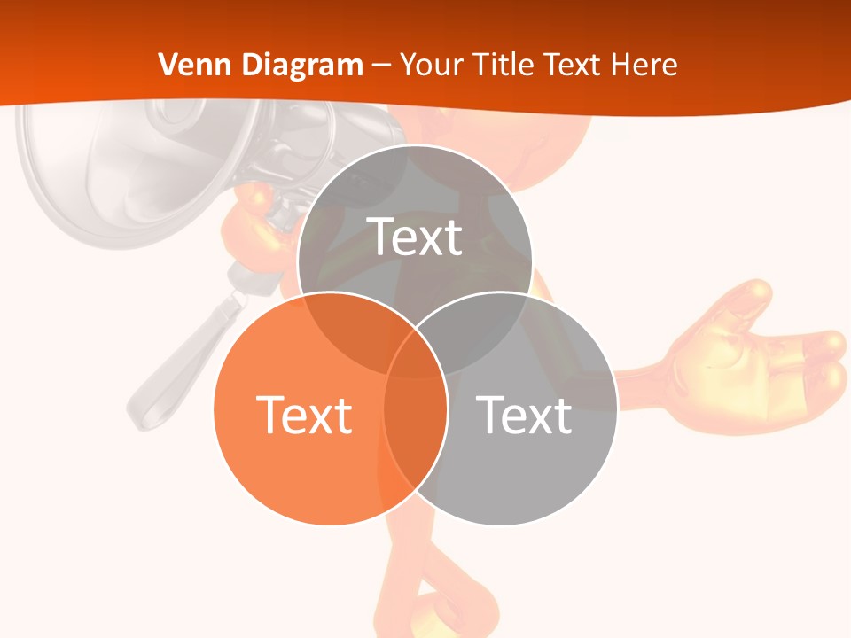 An Orange Man With A Megaphone On A White Background PowerPoint Template