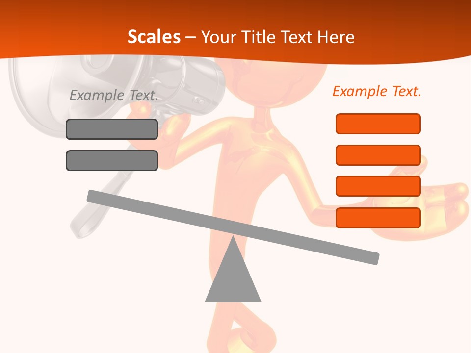 An Orange Man With A Megaphone On A White Background PowerPoint Template