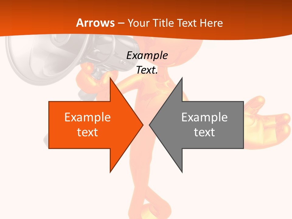 An Orange Man With A Megaphone On A White Background PowerPoint Template