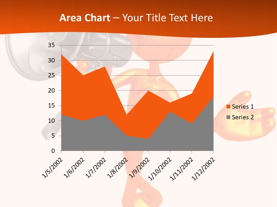 An Orange Man With A Megaphone On A White Background PowerPoint Template