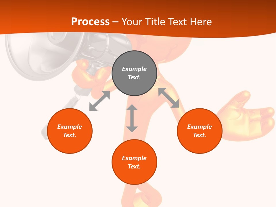 An Orange Man With A Megaphone On A White Background PowerPoint Template