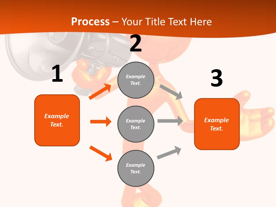 An Orange Man With A Megaphone On A White Background PowerPoint Template