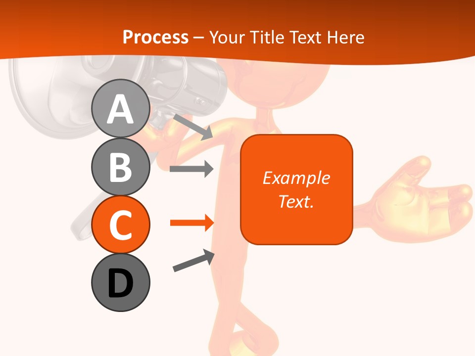 An Orange Man With A Megaphone On A White Background PowerPoint Template
