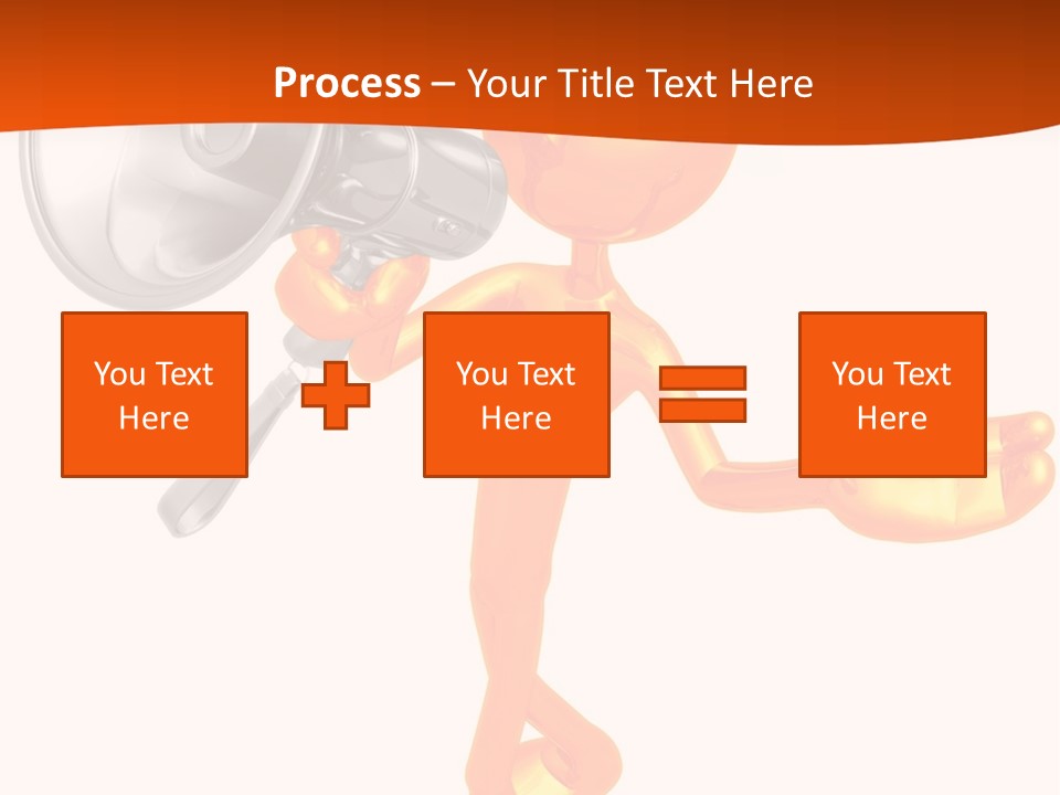 An Orange Man With A Megaphone On A White Background PowerPoint Template