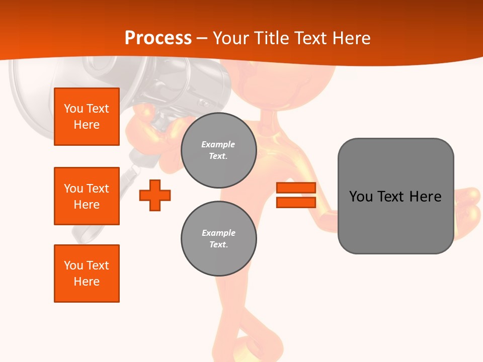 An Orange Man With A Megaphone On A White Background PowerPoint Template