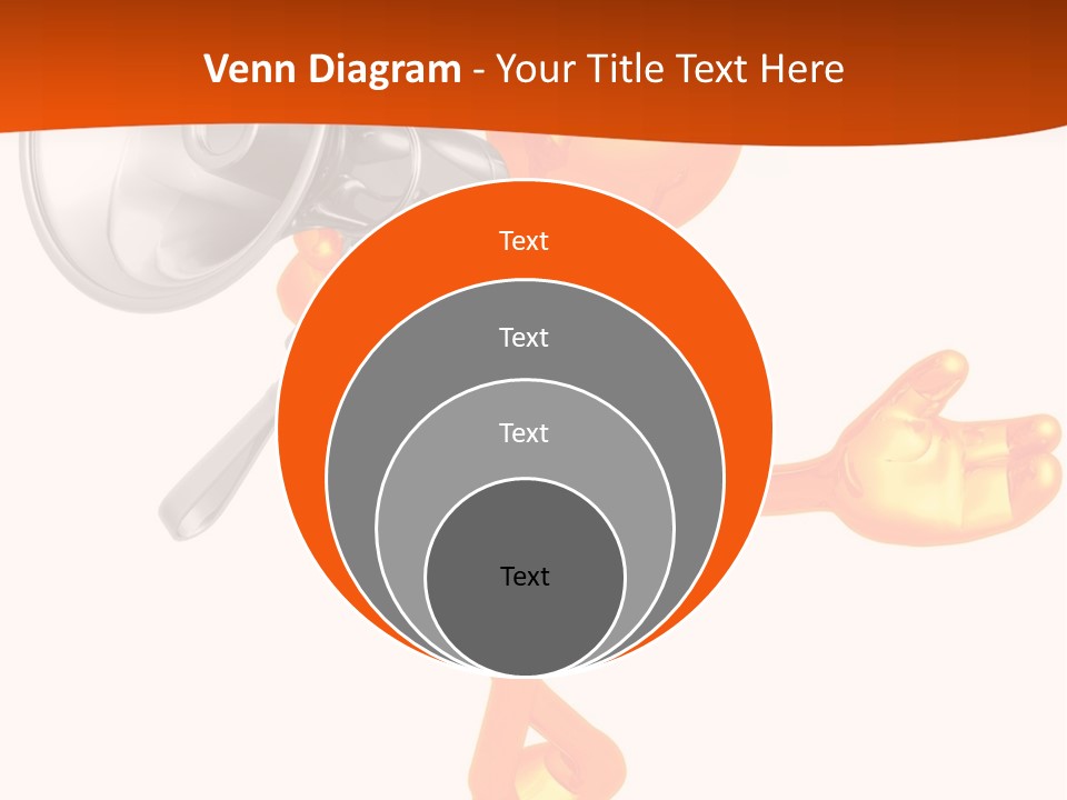 An Orange Man With A Megaphone On A White Background PowerPoint Template