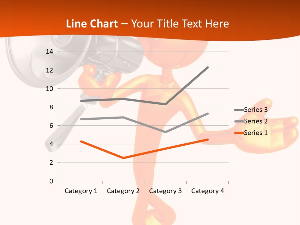An Orange Man With A Megaphone On A White Background PowerPoint Template