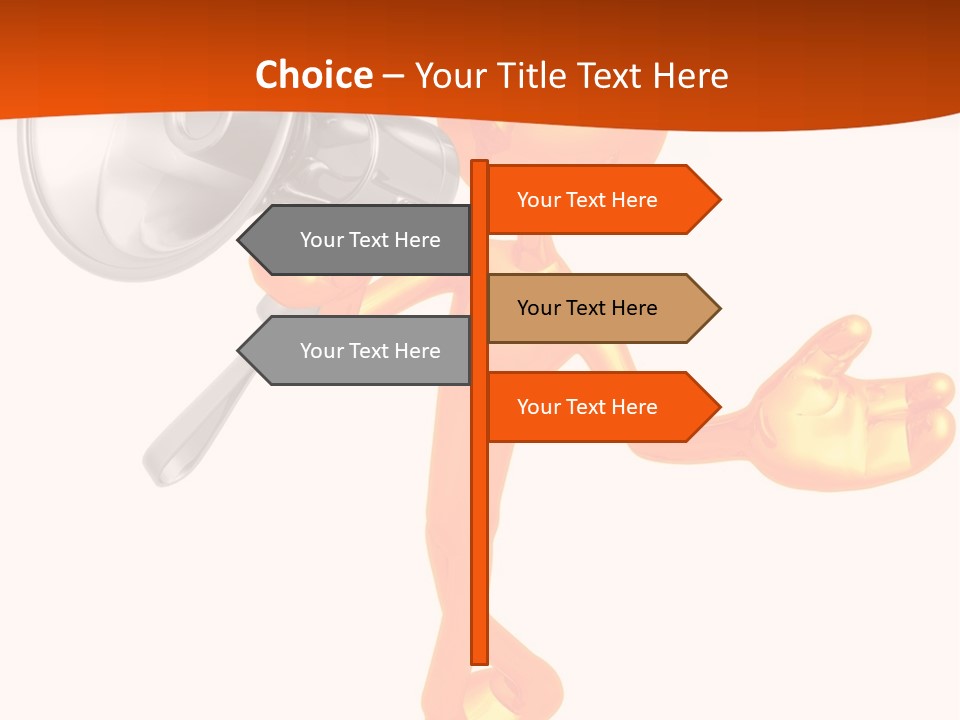 An Orange Man With A Megaphone On A White Background PowerPoint Template