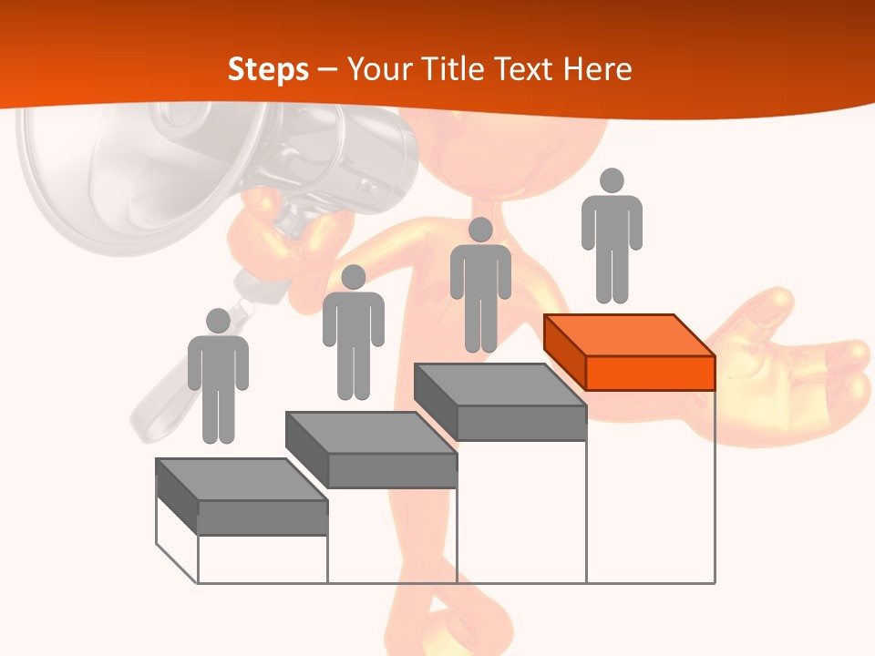 An Orange Man With A Megaphone On A White Background PowerPoint Template