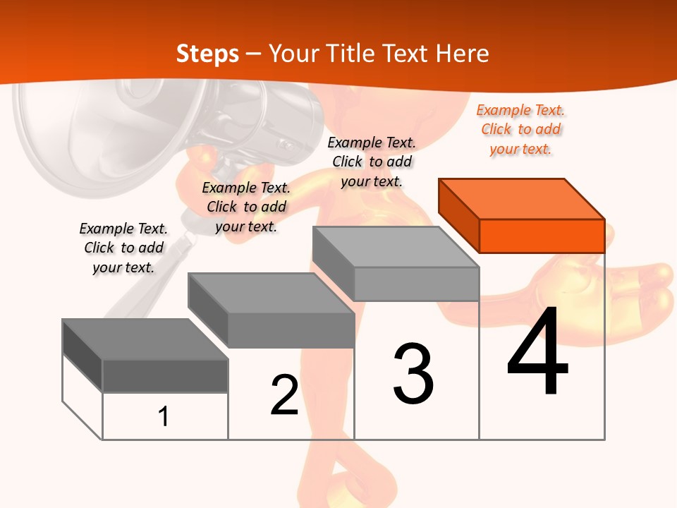 An Orange Man With A Megaphone On A White Background PowerPoint Template