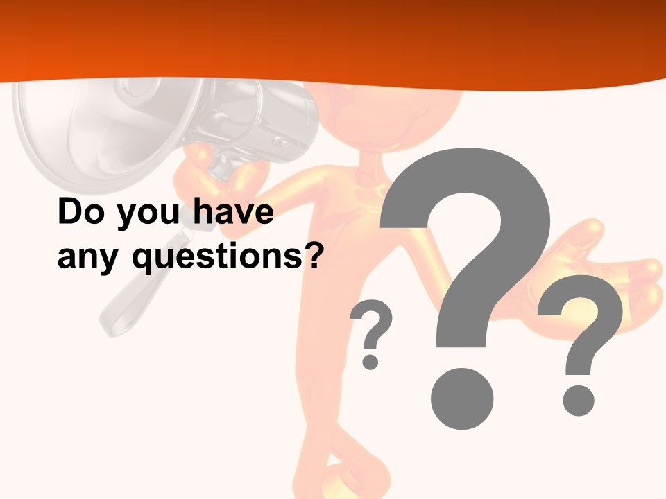 An Orange Man With A Megaphone On A White Background PowerPoint Template