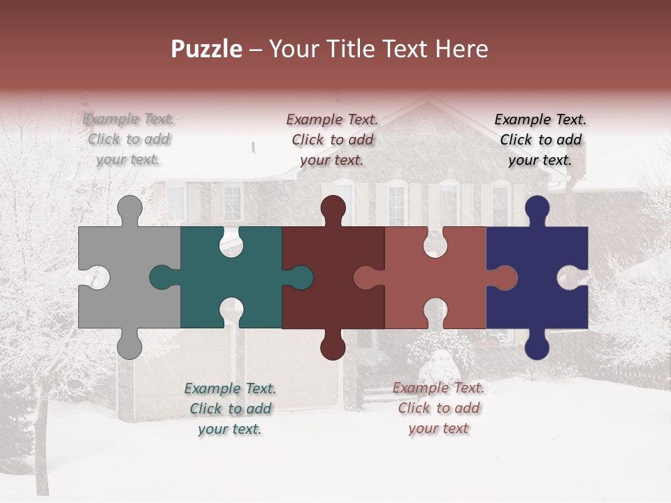 House In A Heavy Snowfall PowerPoint Template