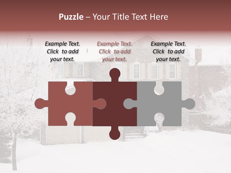 House In A Heavy Snowfall PowerPoint Template