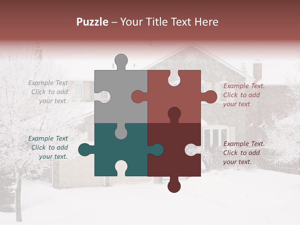 House In A Heavy Snowfall PowerPoint Template