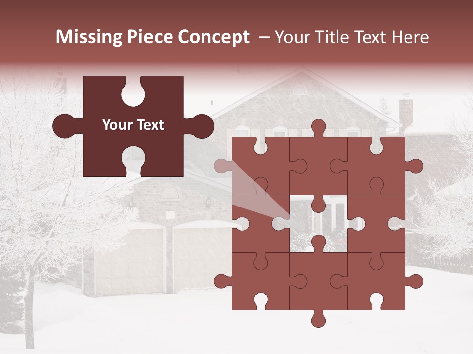 House In A Heavy Snowfall PowerPoint Template