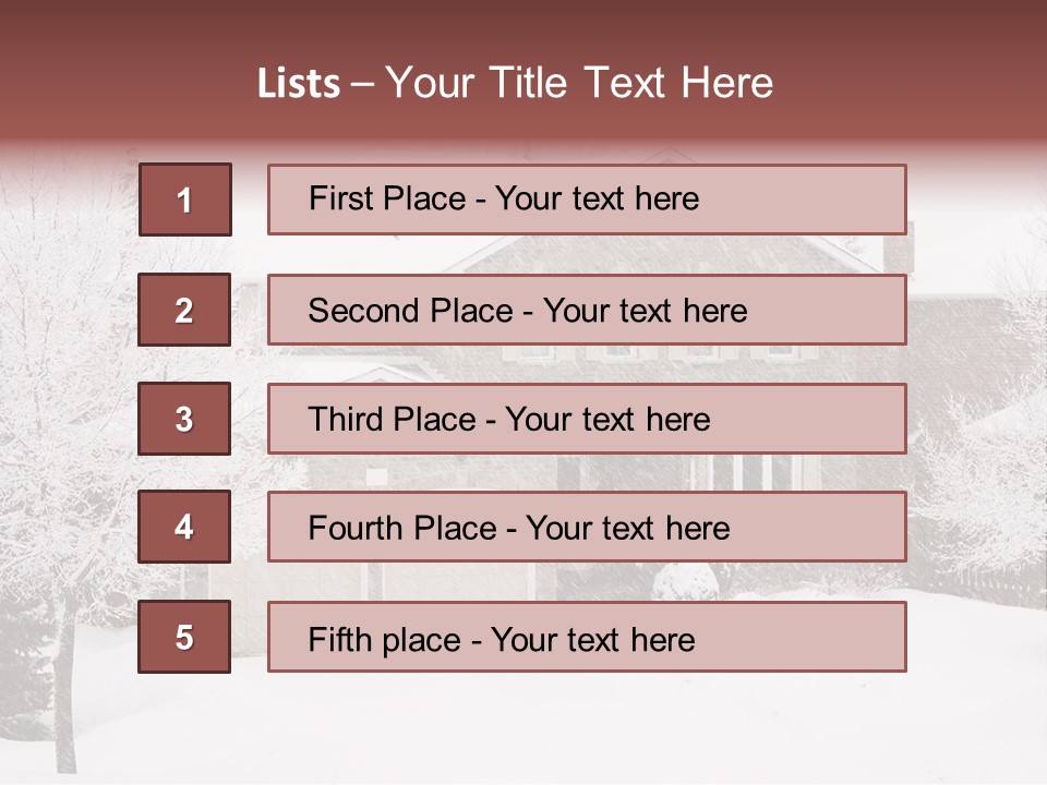 House In A Heavy Snowfall PowerPoint Template