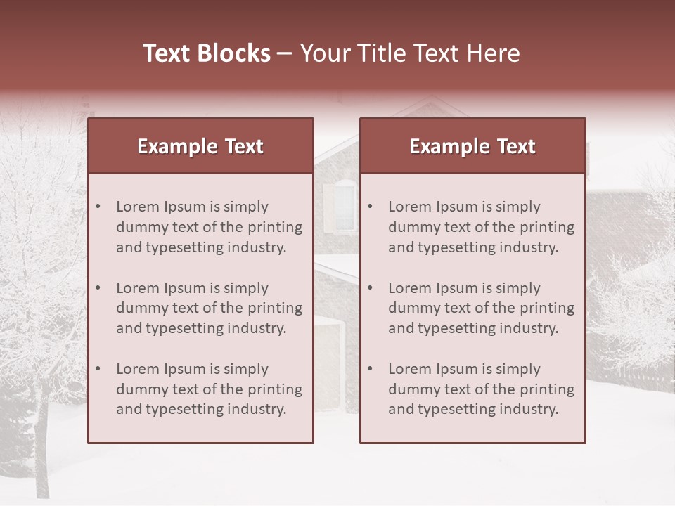 House In A Heavy Snowfall PowerPoint Template