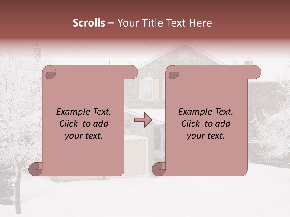 House In A Heavy Snowfall PowerPoint Template