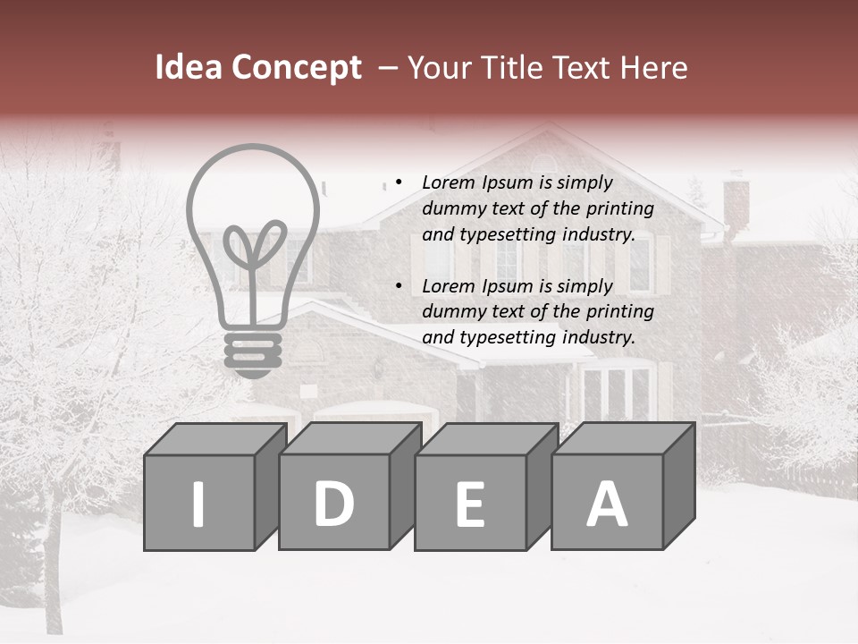 House In A Heavy Snowfall PowerPoint Template