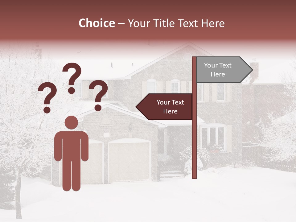 House In A Heavy Snowfall PowerPoint Template