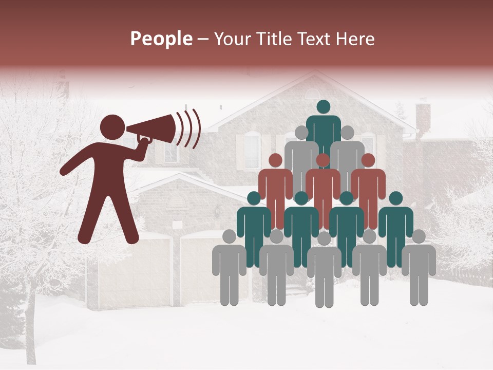 House In A Heavy Snowfall PowerPoint Template