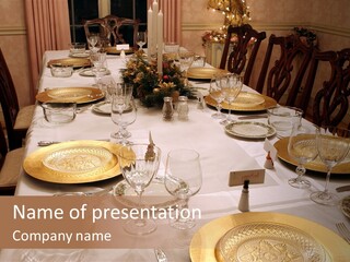 Festive Holiday Table PowerPoint Template