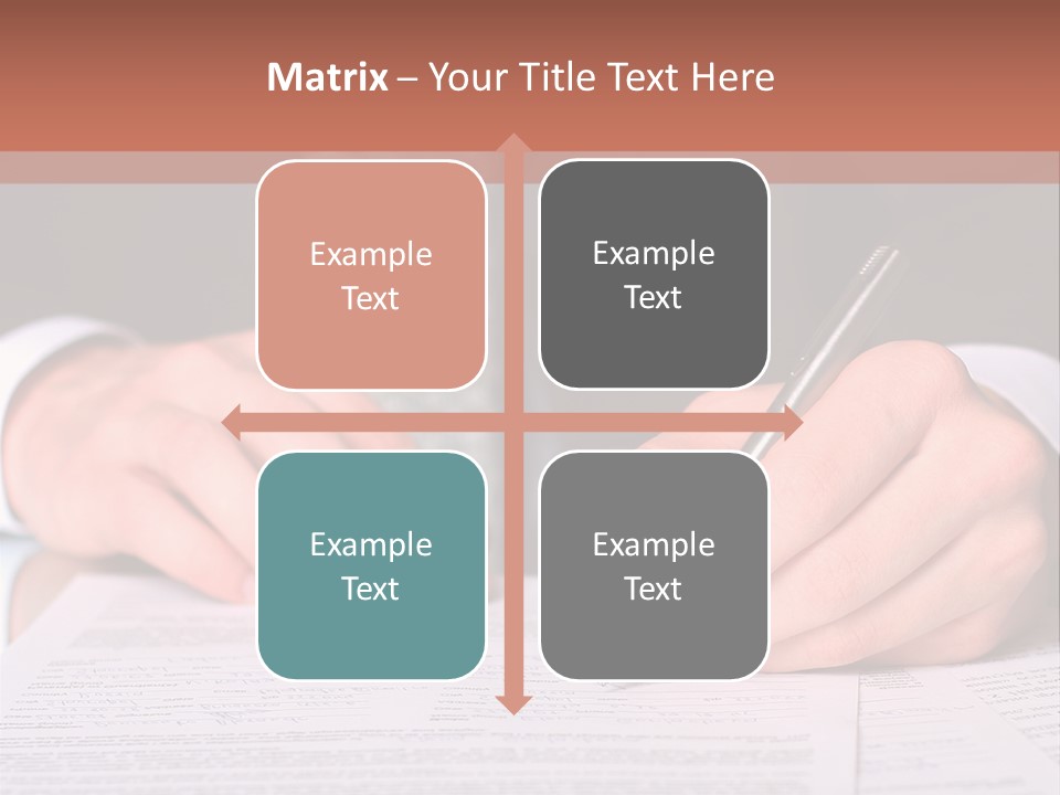 Businessman Writing On A Form PowerPoint Template